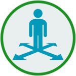 Icon of a person standing at a crossroads