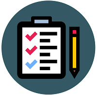 Icon of a checklist and a pencil